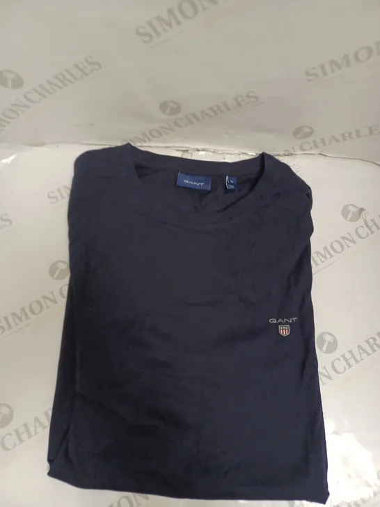 GANT ROUND NECK T-SHIRT - NAVY - XL.