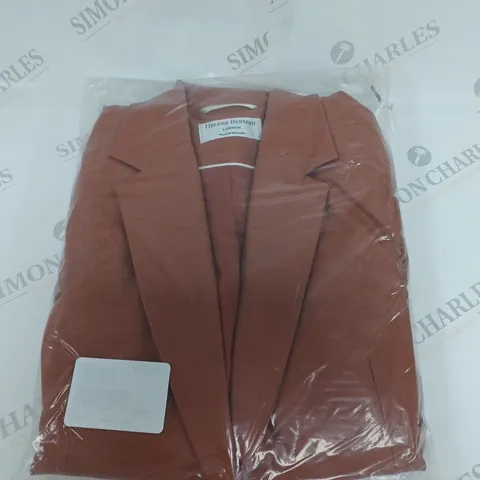 HELENE BERMAN PLEATHER BLAZER IN TAN- 12