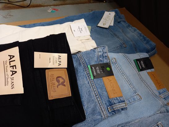 LOT OF 10 ASSORTED PAIRS OF JEANS IN VARIOUS SIZES