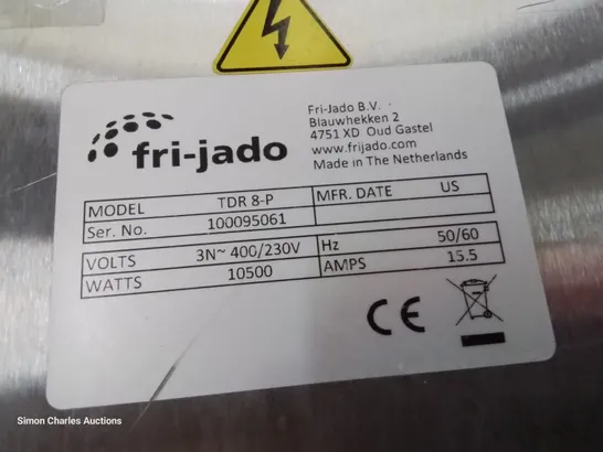 FRI-JADO ROTISSERIE OVEN WITH STAND Model TDR 8-P