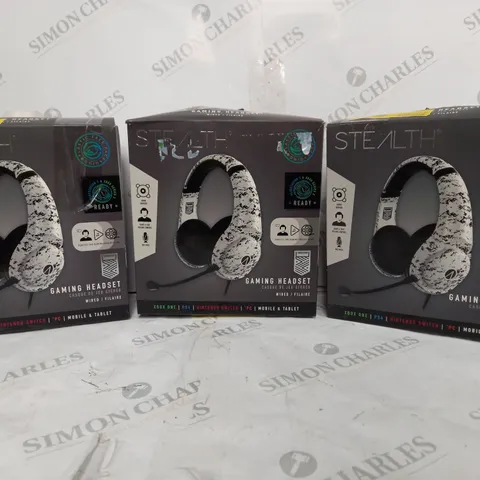 THREE BOXED STEALTH GAMING HEADSETS