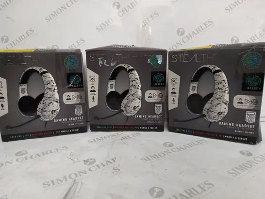 THREE BOXED STEALTH GAMING HEADSETS