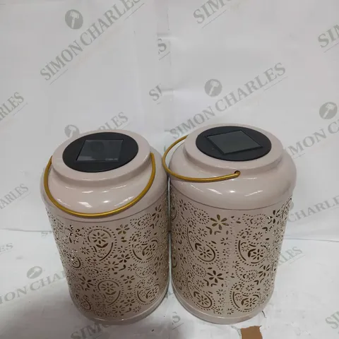 GARDEN REFLECTIONS SET OF 2 PATTERNED SOLAR LANTERNS