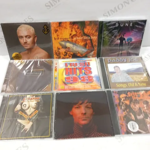 APPROXIMATELY 80 ASSORTED CDS TO INCLUDE; ANDY BELL, DEEP PURPLE, SLIPKNOT, ADELE, PAUL WELLER, LOUIS TOMLINSON, SAM SMITH, BULLET FOR MY VALENTINE, SPITTING IMAGE AND PADDY JOE