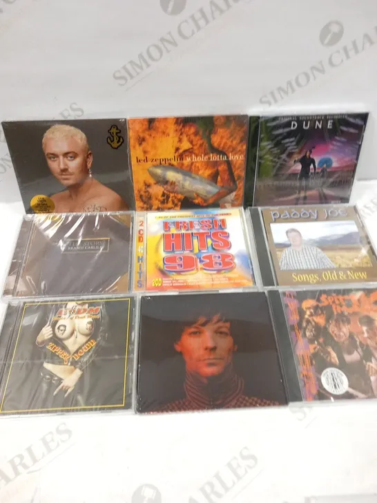 APPROXIMATELY 80 ASSORTED CDS TO INCLUDE; ANDY BELL, DEEP PURPLE, SLIPKNOT, ADELE, PAUL WELLER, LOUIS TOMLINSON, SAM SMITH, BULLET FOR MY VALENTINE, SPITTING IMAGE AND PADDY JOE