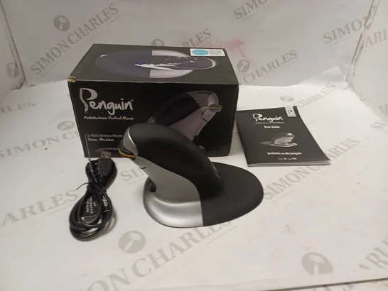 BOXED PENGUIN AMBIDEXTROUS VERTICAL MOUSE WIRELESS BLUETOOTH - BLACK