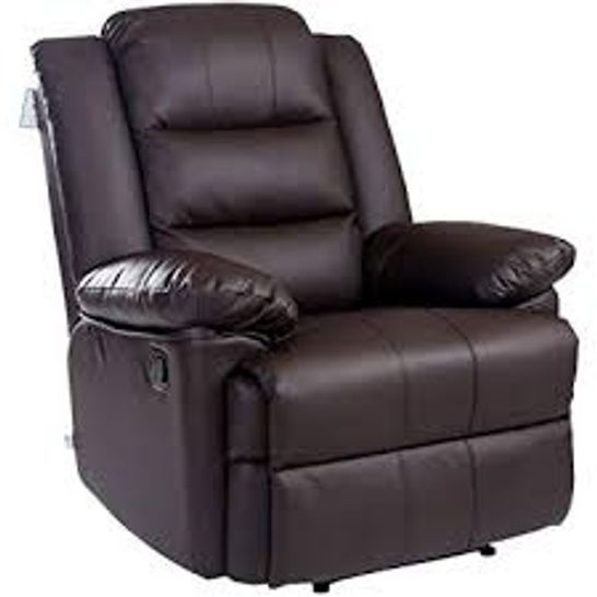 BOXED LOXLEY BROWN FAUX LEATHER RISE RECLINER CHAIR (2 BOXES) RRP £559.99