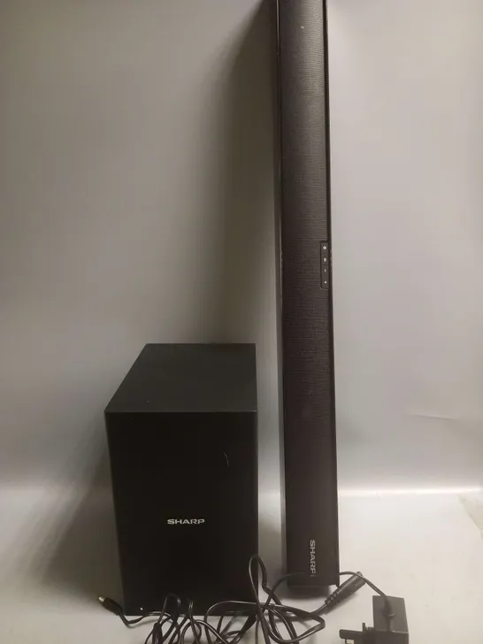 SHARP 2.1 SLIM SOUNDBAR SYSTEM WITH WIRELESS SUBWOOFER IN BLACK 