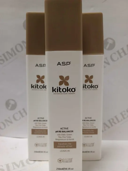 LOT OF APPROX 12 X 250ML A.S.P KITOKO ACTIVE PH RE-BALANCER 