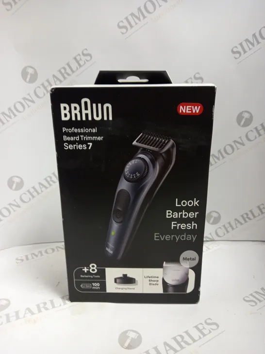 BOXED BRAUN PROFESSIONAL BEARD TRIMMER SERIES 7 // MODEL: BT7421