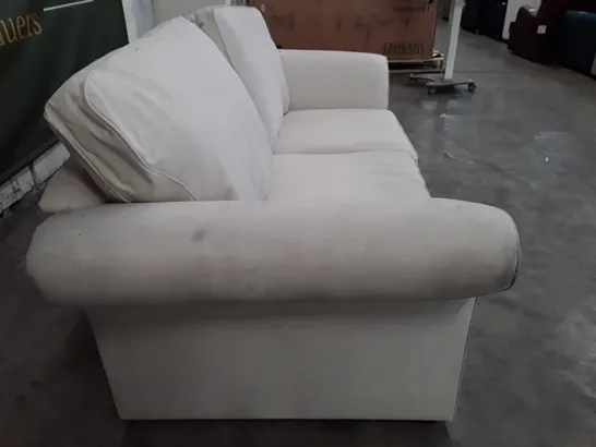 QUALITY DESIGNER 3 SEATER SOFA - WHITE FABRIC