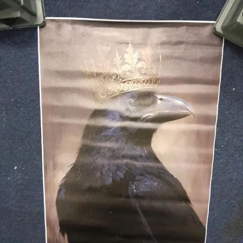 GOTHIC KING CROW CANVAS POSTER 