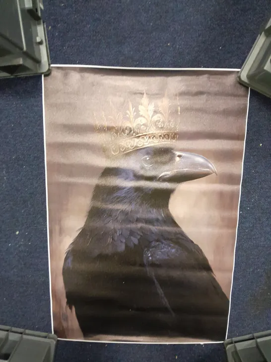 GOTHIC KING CROW CANVAS POSTER 