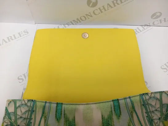 ROBERTO CAVALLI GREEN YELLOW FABRIC SHOULDER BAG