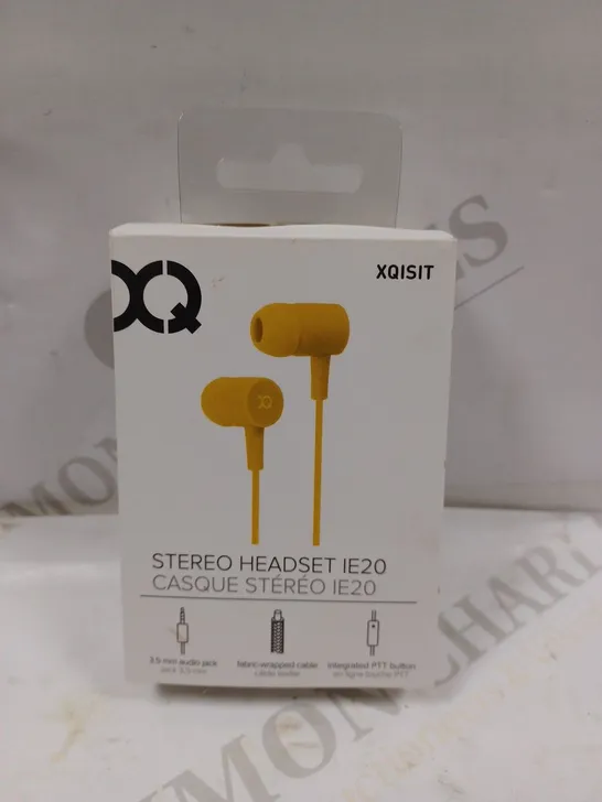 BOXED XQISIT STEREO HEADSET IE20