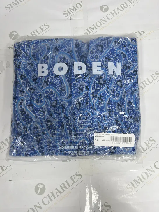 BODEN SMOCKED BODICE MIDI DRESS IN BLUE SIZE 10