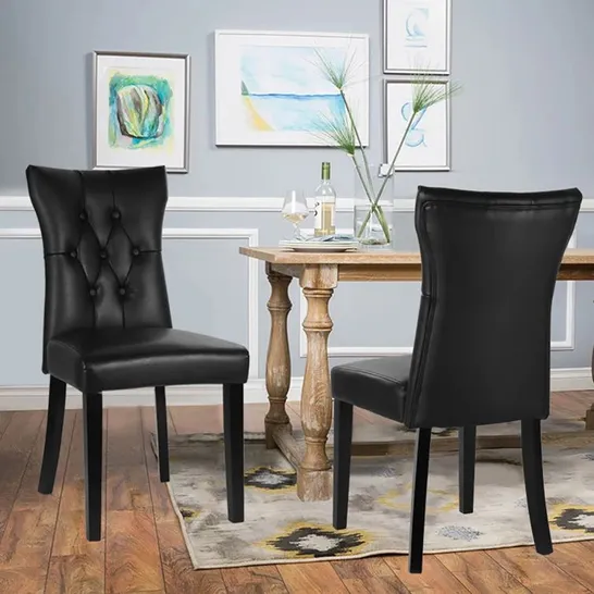 BOXED SET OF 2 ADREANA TUFTED UPHOLSTERED SIDE CHAIR - BLACK (1 BOX)