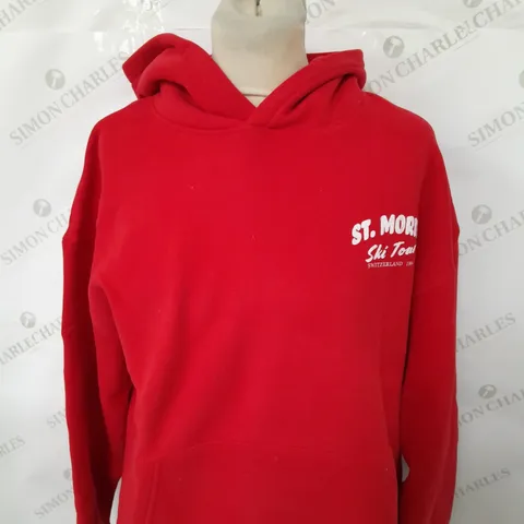COTTON ON PLUSH PREMIUM ST MORITZ HOODIE IN RED SIZE XS