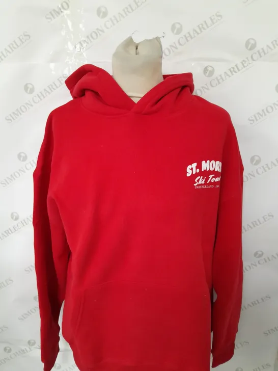 COTTON ON PLUSH PREMIUM ST MORITZ HOODIE IN RED SIZE XS