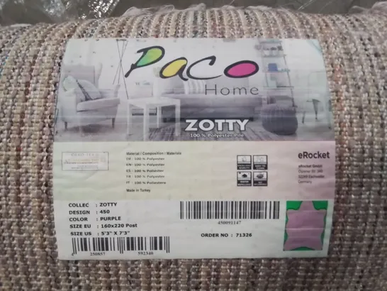 BRAND NEW PACO ZOTTY PURPLE SHAPED RUG - 160X220 POST