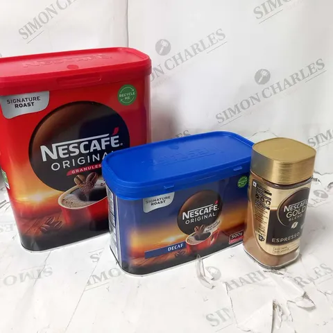 EIGHTN ASSORTED NESCAFE PRODUCTS TO INCLUDE; GOLD BLEND ESPRESSO 95G SIGNATURE ROAST DECAF 500G AND SIGNATURE ROAST GRANULES 1KG