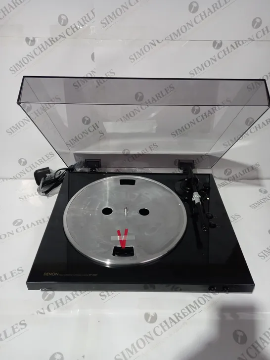 BOXED DENON DP-300F TURNTABLE IN BLACK