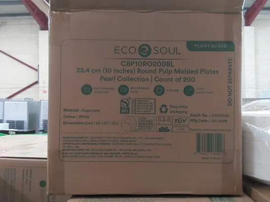 PALLET OF APPROXIMATELY 60 BOXES OF 200x 25.4CM (10") ROUND PULP MOLDED PLATES 