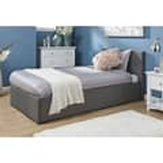 BOXED BAUMER UPHOLSTERED OTTOMAN BED (3') (1 OF 2 ONLY)