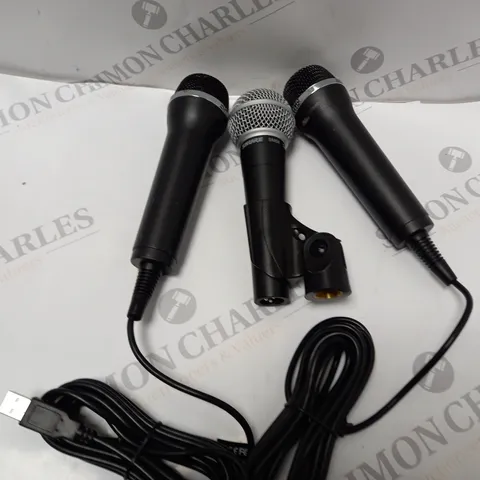 APPROXIMATELY 3 MICROPHONES TO INCLUDE SHURE, ETC