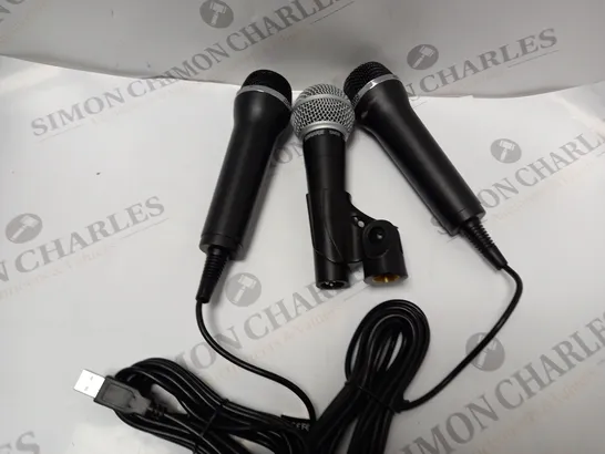 APPROXIMATELY 3 MICROPHONES TO INCLUDE SHURE, ETC