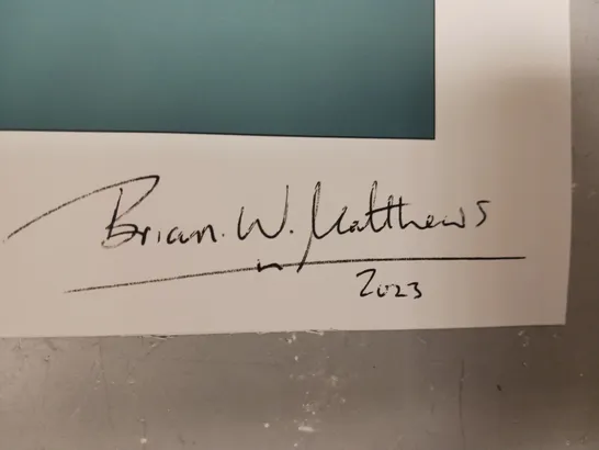 BRIAN W. MATTHEWS SIGNED AND DATED PENGUIN ART PRINT