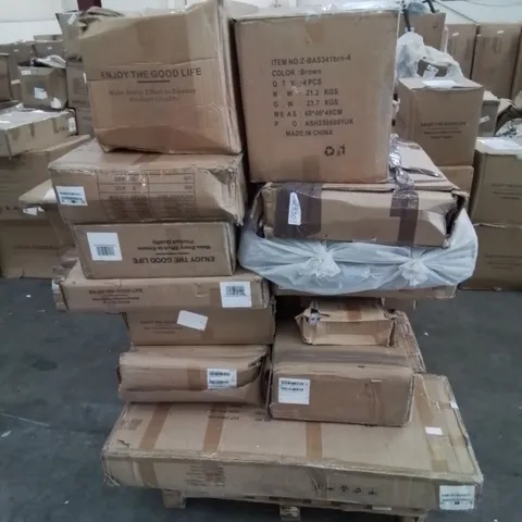 A PALLET OF VARIOUS FURNITURE PARTS AND CUSHIONS 