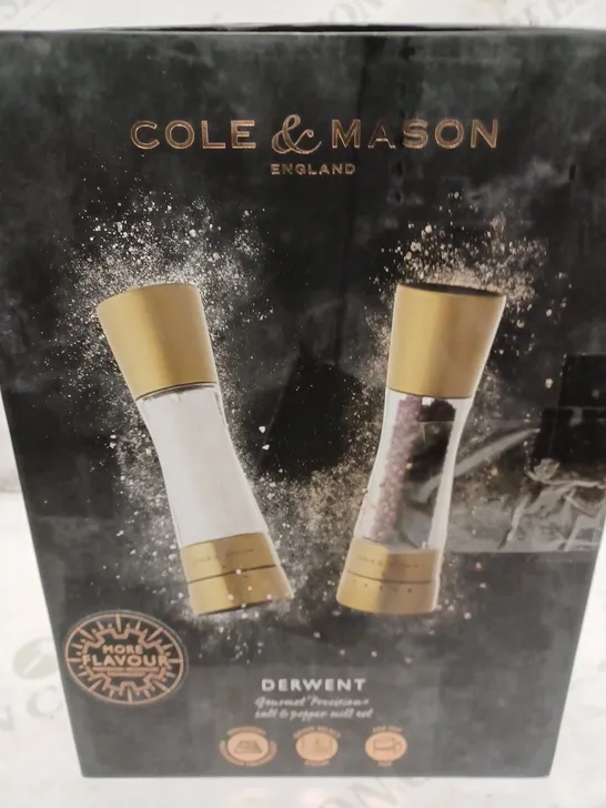 COLE & MASON H332017 DERWENT GOLD SALT AND PEPPER MILLS