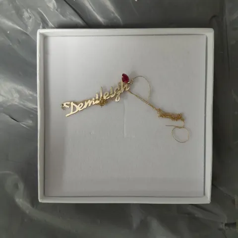 LOVE GOLD YELLOW GOLD PERSONALISED NECKLACE WITH HEART SHAPED BIRTHSTONE CHARM