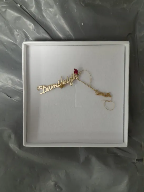 LOVE GOLD YELLOW GOLD PERSONALISED NECKLACE WITH HEART SHAPED BIRTHSTONE CHARM RRP £109