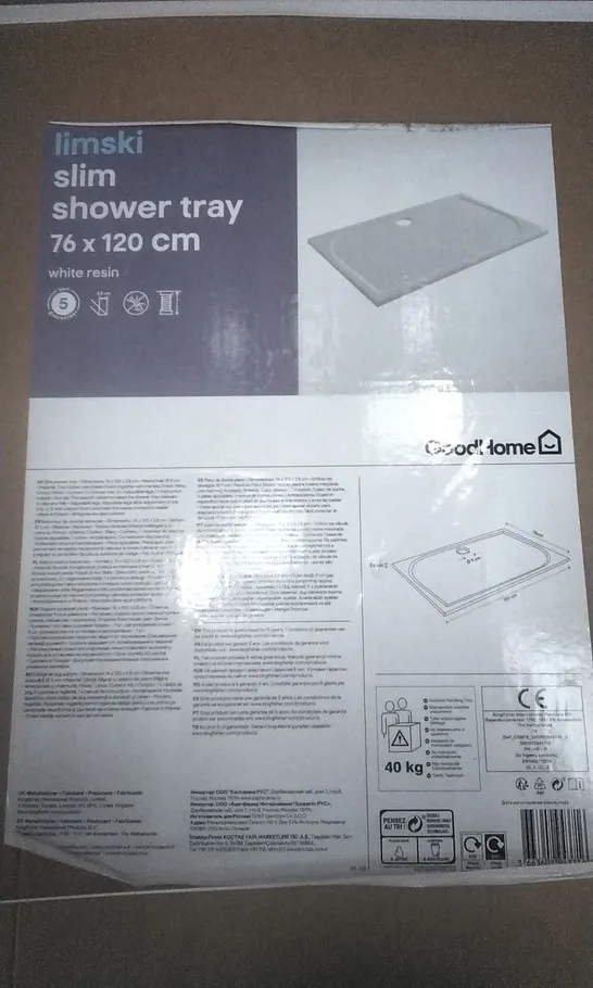 BOXED LIMSKI SLIM 76 X 120CM SHOWER TRAY 