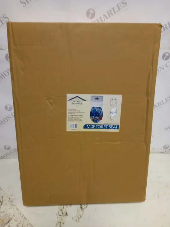 BOXED MDF TOILET SEAT - BLUE UNDER SEA DOLPHIN