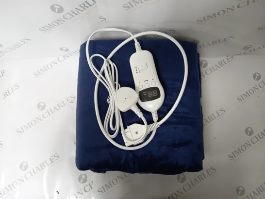 BOXED SUPER POLAR FLEECE 160 X 120CM ELECTRIC BLANKET IN NAVY BLUE 