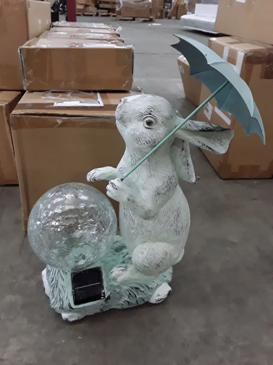 BOXED GARDEN LED BUNNY WITH BROLLY