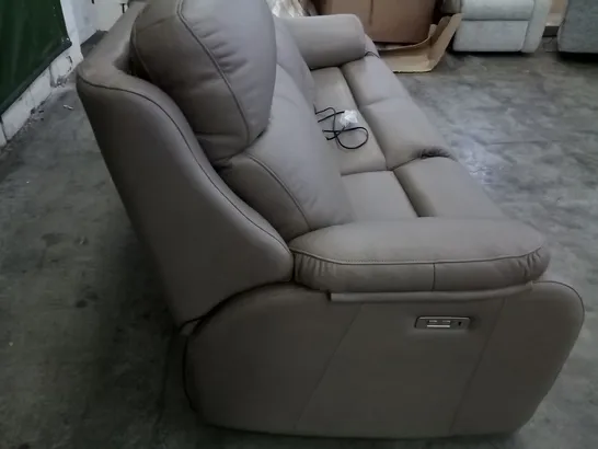 QUALITY BRITISH DESIGNER G PLAN KINGSBURY 3 SEATER ELECTRIC RECLINER DBL P216 CAPRI MUSHROOM LEATHER 