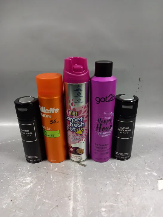 APPROXIMATELY 20 ASSORTED AEROSOLS TO INCLUDE GOT2B HAIRSPRAY, DAVID BECKHAM BODYSPRAY, CARPET FRESHENER ETC - COLLECTION ONLY 