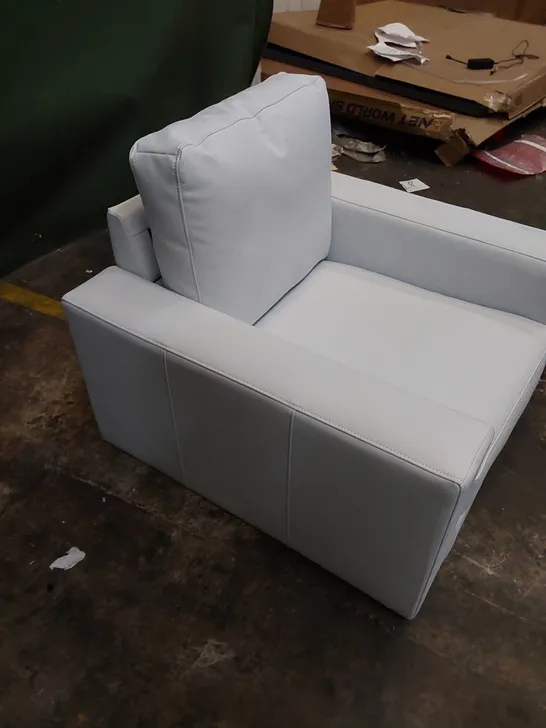 DESIGNER FAUX LEATHER ARMCHAIR IN WHITE