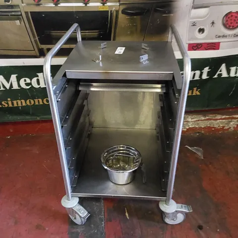 COMMERCIAL STAINLESS STEEL CATERING TROLLEY 