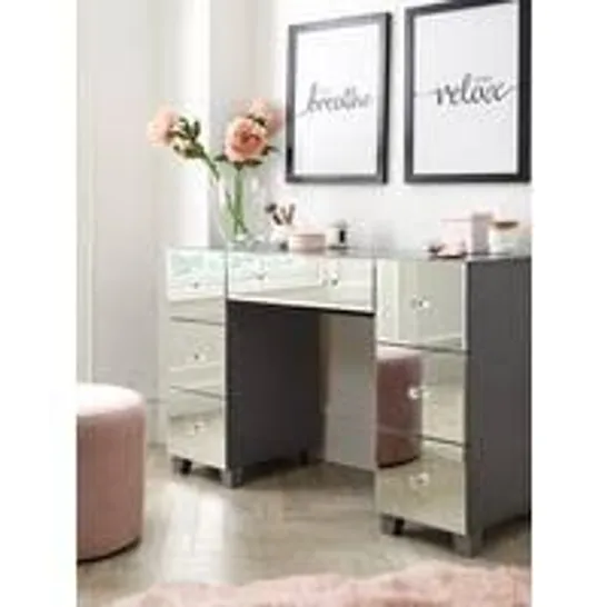 BOXED BELLAGIO DRESSING TABLE - GREY/MIRRORED (2 BOXES)