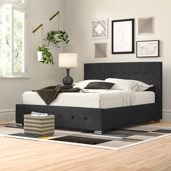 BOXED DELVIN UPHOLSTERED DOUBLE OTTOMAN BED (2 BOXES)