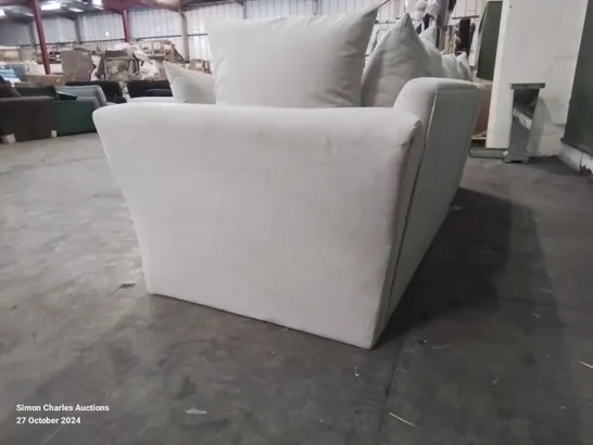 QUALITY DESIGNER FABRIC UPHOLSTERED IVORY CONER SOFA