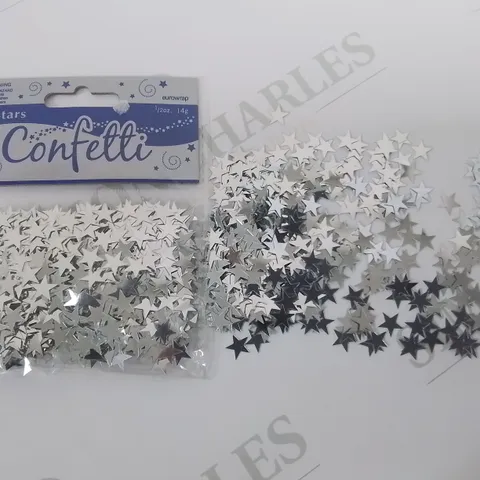 TWO BOXES OF 144 BRAND NEW 14G PACKS OF METALLIC STAR CONFETTI 