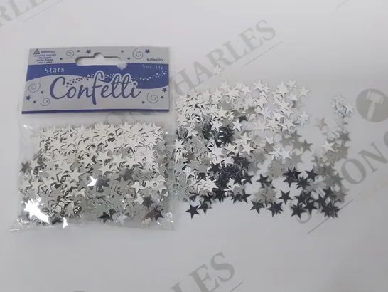 TWO BOXES OF 144 BRAND NEW 14G PACKS OF METALLIC STAR CONFETTI 