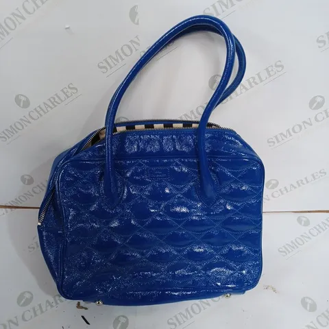 LULU GUINNESS GLOSS BLUE HANDBAG 