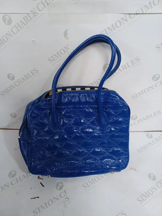 LULU GUINNESS GLOSS BLUE HANDBAG 